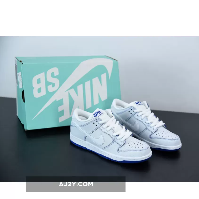Nike SB Dunk Low PRM "Cracked Leather" White-Game Royal | SB DUNK ROYAL