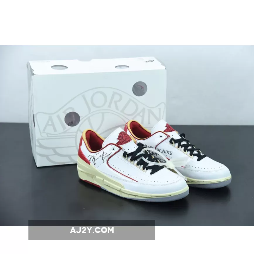 Off-White x Air Jordan 2 Low White/Varsity Red-Black / Off White 2 Jordan