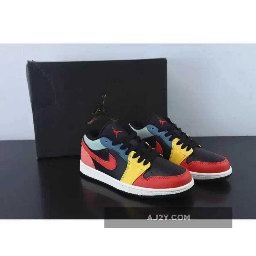 Jordan 1 Low Se Black/fire Red/taxi/french Blue Air Jordan 1 Low 'Seven-Color' Black/Fire Red-Taxi-Blue
