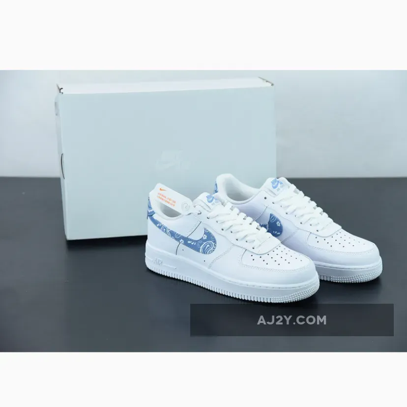 Nike Air Force 1 Low "Paisley" White/Worn Blue | AF1 BLUE