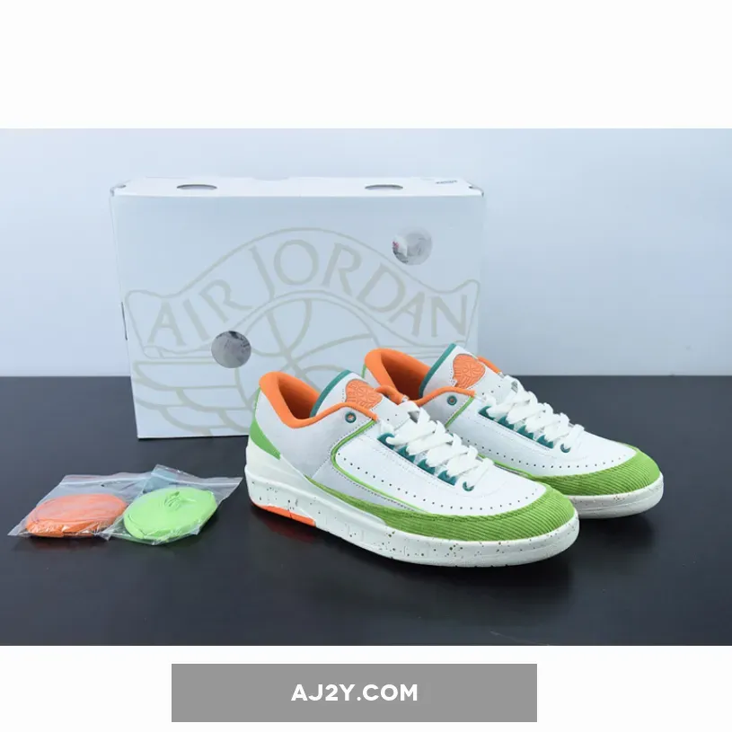 TITAN x Air Jordan 2 Low Green Orange White , Jordan X Titan DV6206-183