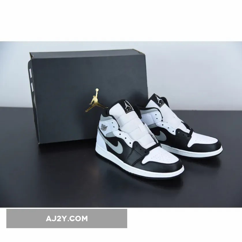 Air Jordan 1 Mid 'White Shadow' Black/Medium Grey-White Air Jordan Mid Shadow White