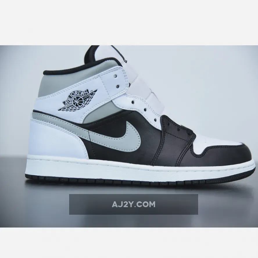 Air Jordan 1 Mid 'White Shadow' Black/Medium Grey-White Air Jordan Mid Shadow White
