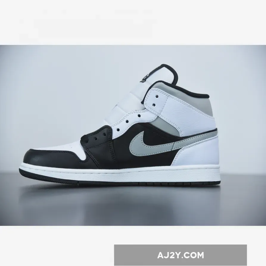 Air Jordan 1 Mid 'White Shadow' Black/Medium Grey-White Air Jordan Mid Shadow White