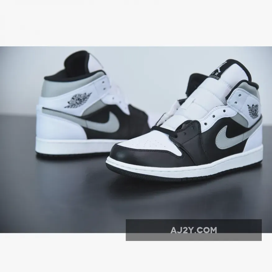 Air Jordan 1 Mid 'White Shadow' Black/Medium Grey-White Air Jordan Mid Shadow White