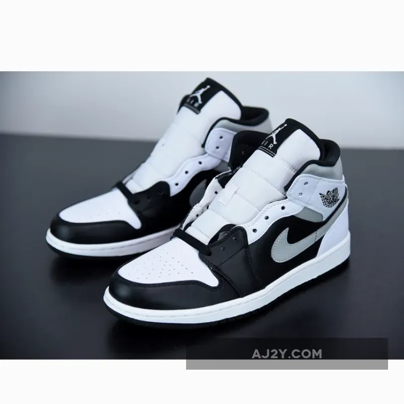 Air Jordan 1 Mid 'White Shadow' Black/Medium Grey-White Air Jordan Mid Shadow White