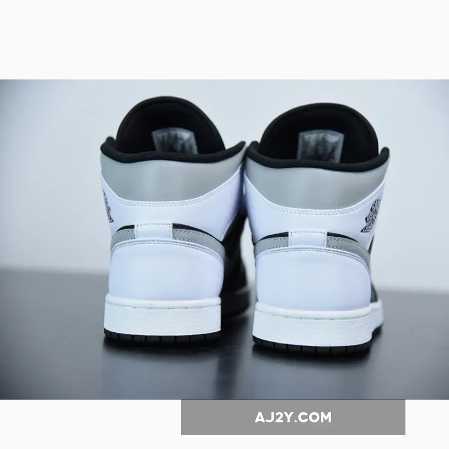 Air Jordan 1 Mid 'White Shadow' Black/Medium Grey-White Air Jordan Mid Shadow White