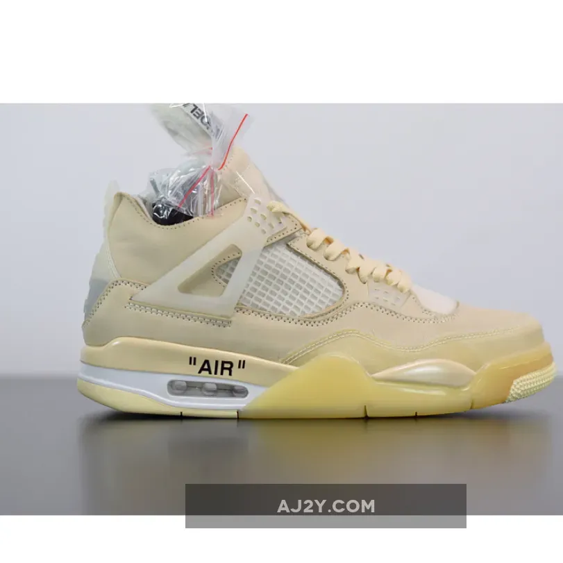 Jordan 4 Pink Off White / Air Jordan 4 Retro Off- SAIL/MUSLIN-WHITE-BLACK AJ4