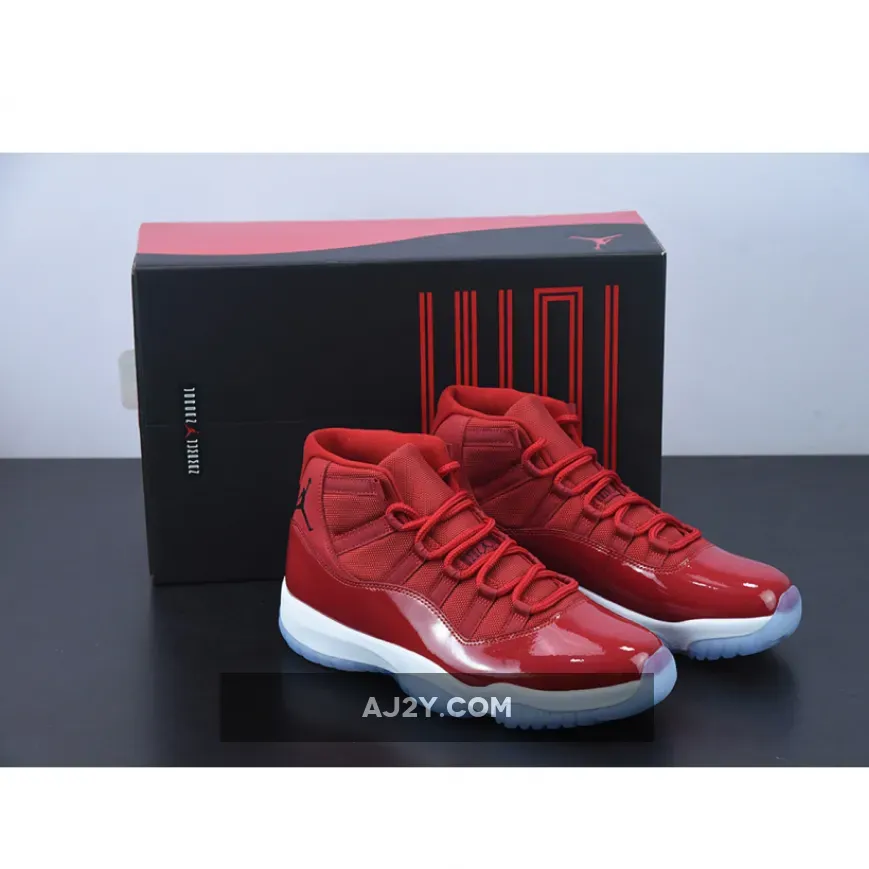 Red Mens Jordan 1 / Air Jordan 11 'Win Like 96' Gym Red/White-Black