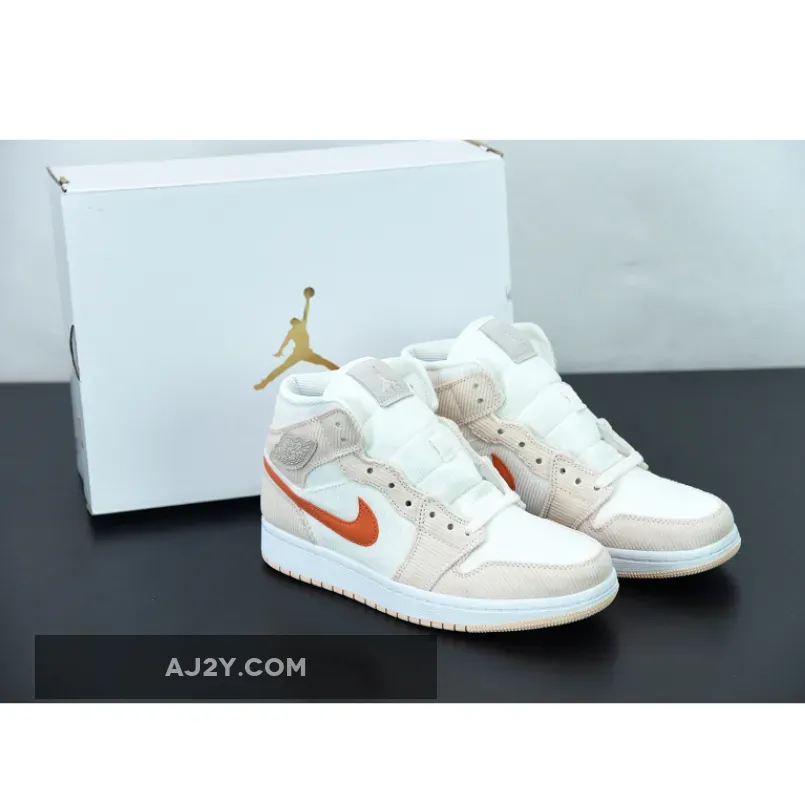 Air Jordan 1 Mid GS "Corduroy", Aj1 Mid Orange DA8009-108