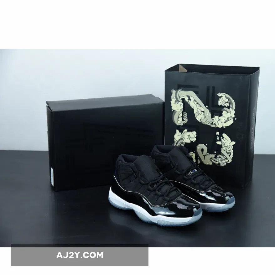 Air Jordan 11 Space Jam Black and Dark Concord-White Jordan 11 Space Jam 2016