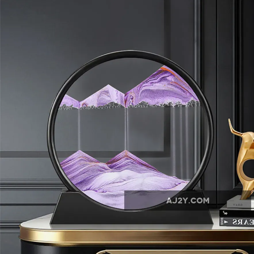 3D Moving Sand Art Picture Round Glass Deep Sea Sandscape Hourglass Quicksand Craft Flowing Sand Painting Office Home Decor Gift How Much Is