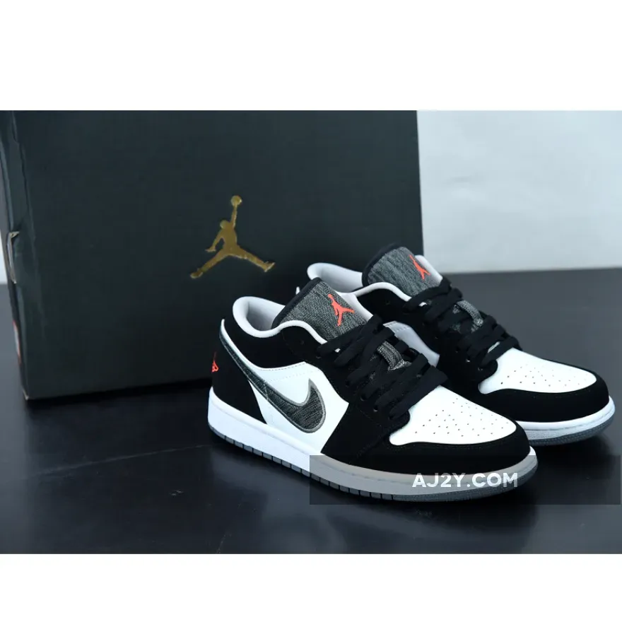 Air Jordan 1 Low Black White Wolf Grey Infrared 23 UniSex AJ1 | infared 23