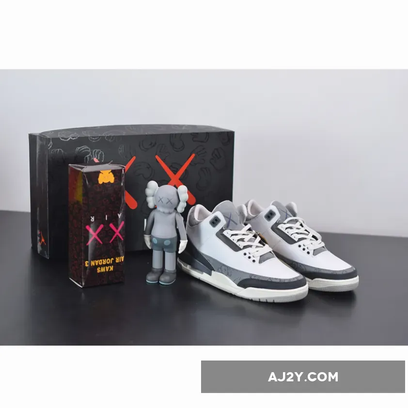 Kaws Jordan 3 / Bespoke IND x KAWS x Air Jordan 3 White Grey