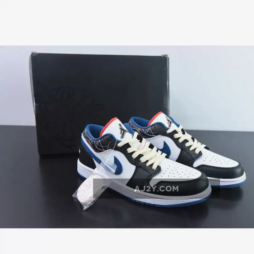 Air Jordan 1 Low White/Industrial Blue-Black-Siren Red FV3622-141