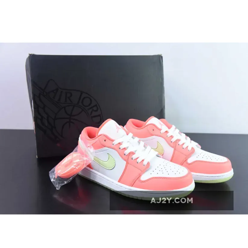 Air Jordan 1 Low Lava Glow/White/Barely Volt