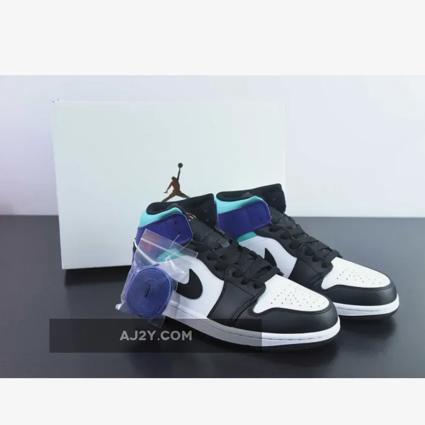 Air Jordan 1 Mid White/Court Purple-Tropical Twist