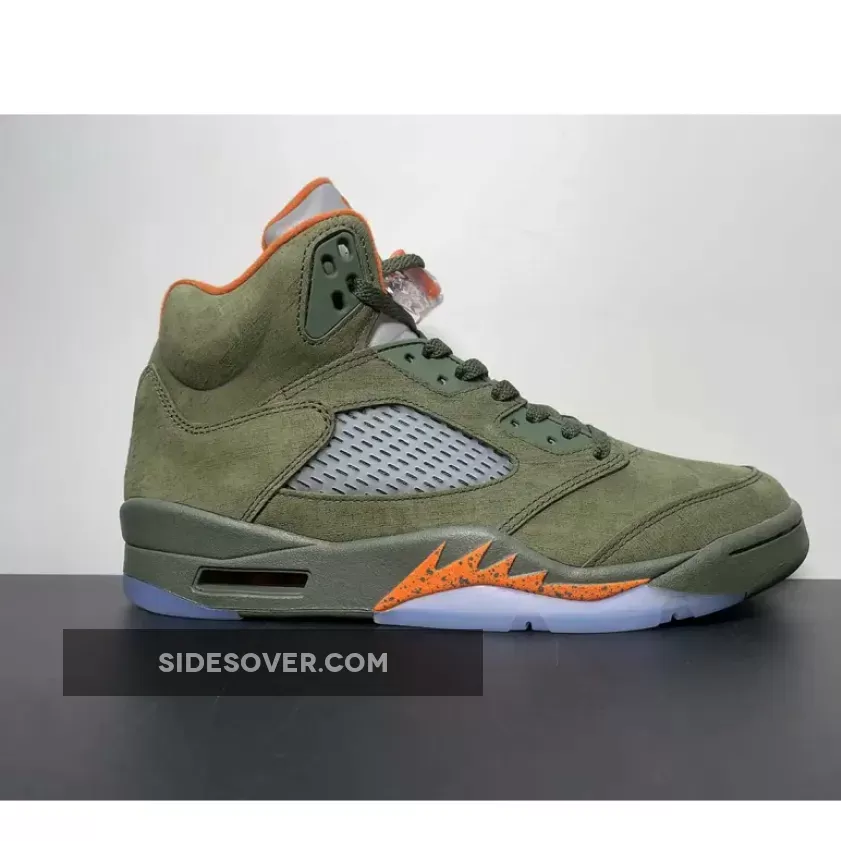 Air Jordan 5 Army Olive/Solar Orange