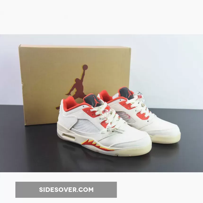 Air Jordan 5 Low "CNY" Sail/Chile Red/Opti Yellow/Pearl White