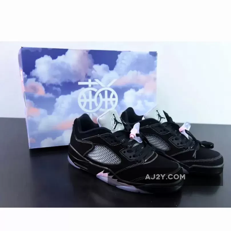 Air Jordan 5 Low "Dongdan" Black/White-Lilac Ice-Pink Rise