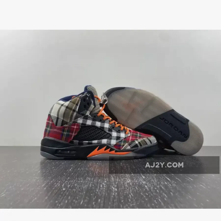 Air Jordan 5 Plaid Black/Total Orange