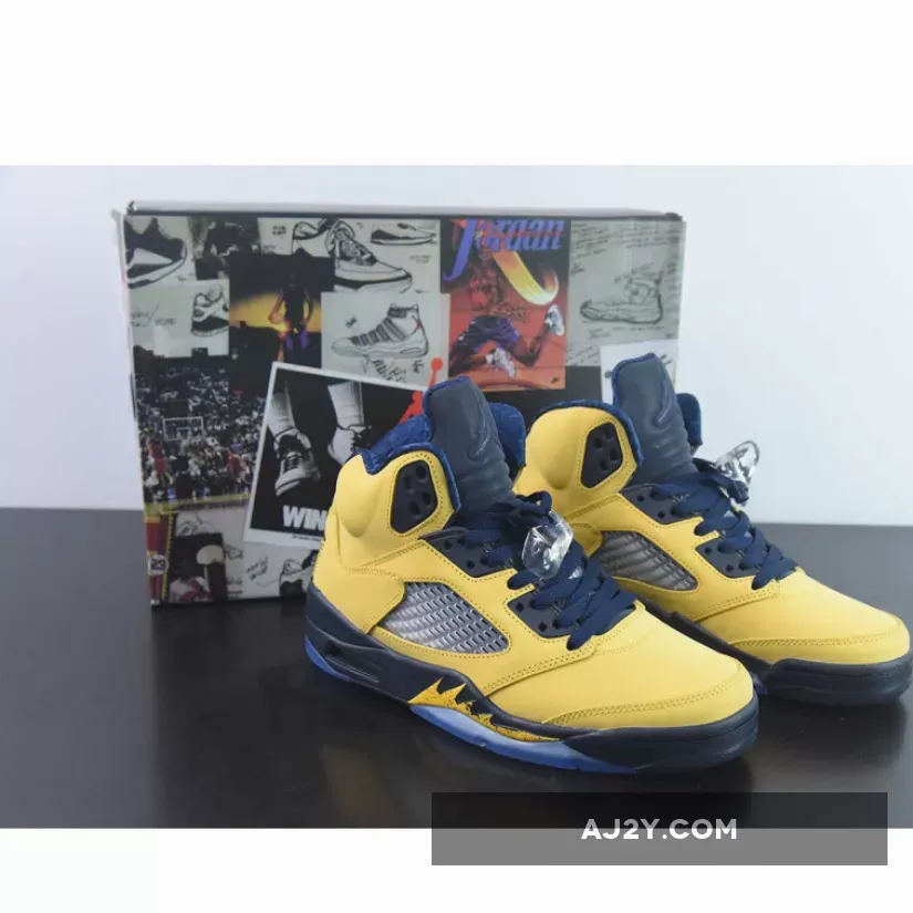 Air Jordan 5 SP "Michigan" Amarillo/College Navy-Amarillo