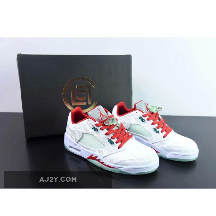 CLOT x Air Jordan 5 Low White Silk