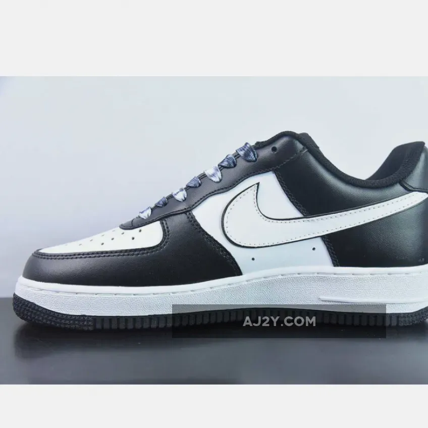 Custom BY You Nike Air Force 1 Low Panda Black White Custom BY You Nike Air Force 1 Low Panda Black White