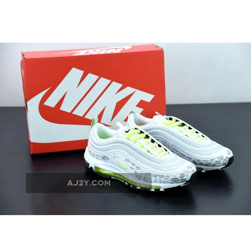 Nike Air Max 97 ‘Reflective Logo’ White/Black-Pure Platinum-Volt