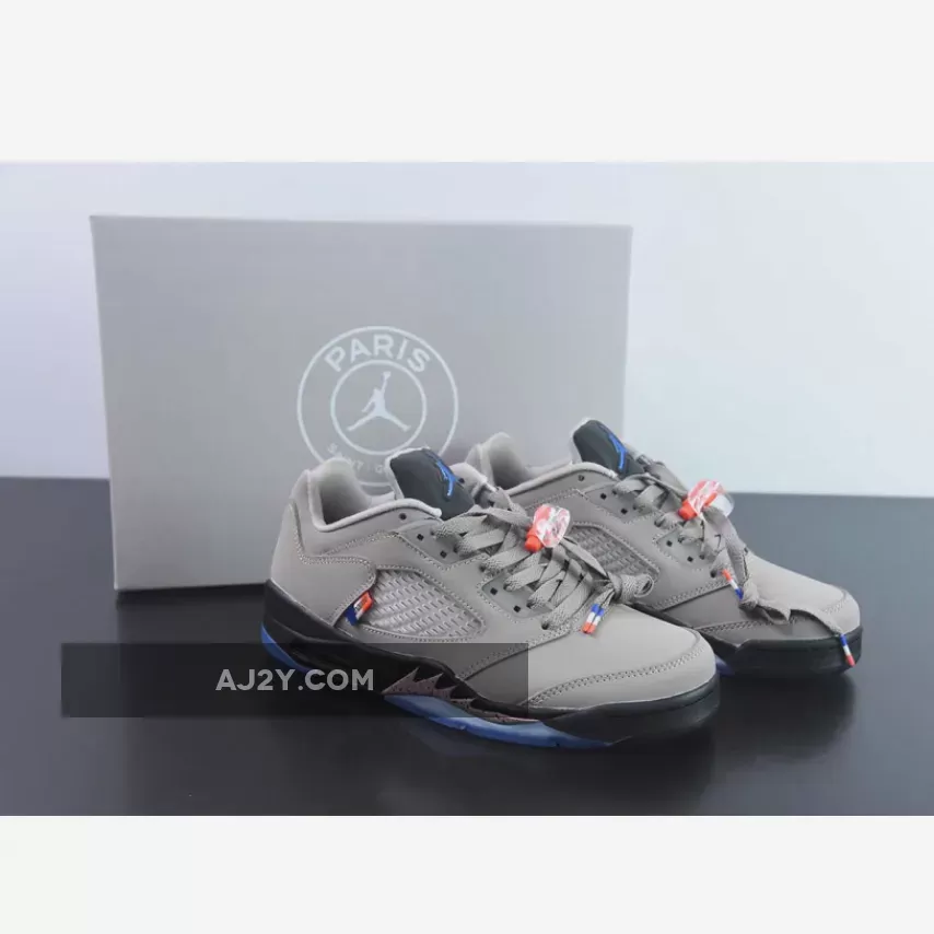 PSG x Air Jordan 5 Low Pumice/Game Royal-Black-Plum Eclipse