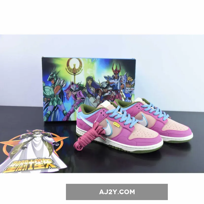 Saint Seiya x Nike Dunk Low Custom Purple Pink White