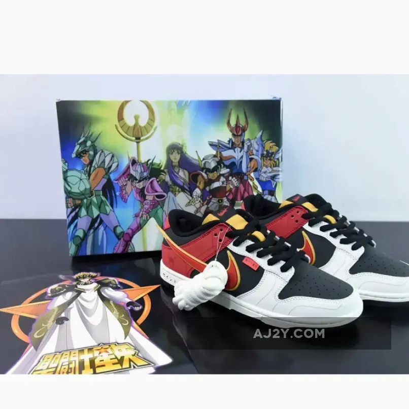 Saint Seiya x Nike Dunk Low Custom Red Black White