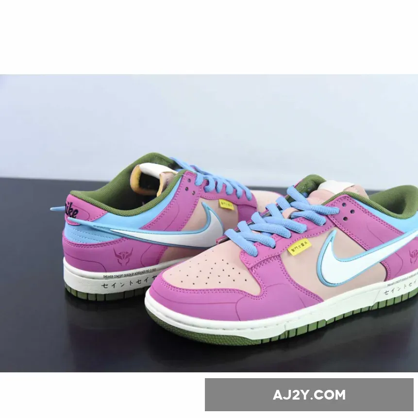 Saint Seiya x Nike Dunk Low Custom Purple Pink White Saint Seiya x Nike Dunk Low Custom Purple Pink White
